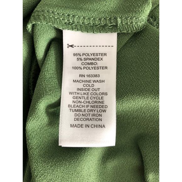 Rio & Rian Embroidered Top Women's 3X Ruffle Neck Vineyard Green NEW - Picture 8 of 10